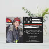 Feuerwehrmann Foto Feuerwehr Abschluss Einladung (Stehend Vorderseite)