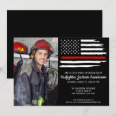 Feuerwehrmann Foto Feuerwehr Abschluss Einladung (Vorne/Hinten)