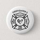 Feuerwehrmann-Freundin Button (Vorderseite)