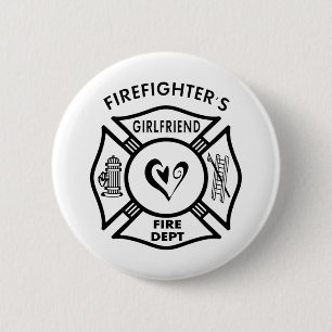 Feuerwehrmann-Freundin Button