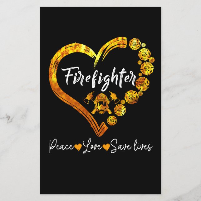 Feuerwehrmann Friedens-Liebe Rette Leben (Vorderseite)