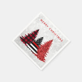 Feuerwehrmann Frohe Weihnachtsbaum Roter Glitzer K Serviette (Ecke)