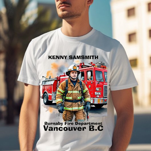 Feuerwehrmann für Feuerwehrfahrzeug T-Shirt