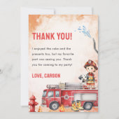 Feuerwehrmann Geburtstag Danke Karte (Vorderseite)