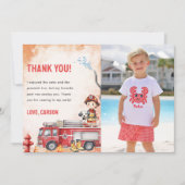 Feuerwehrmann Geburtstag Danke Karte (Vorderseite)