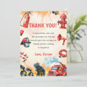 Feuerwehrmann Geburtstag Danke Karte (Stehend Vorderseite)