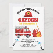 Feuerwehrmann Geburtstagspartei Einladung (Vorderseite)