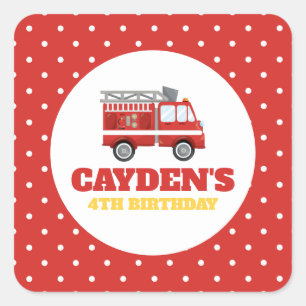 Feuerwehrmann Geburtstagspartei Quadratischer Aufkleber
