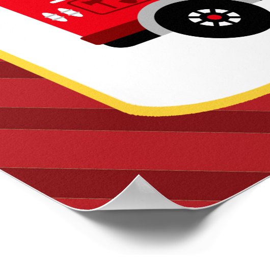 Feuerwehrmann Geburtstagsparty-Banner Poster (Ecke)