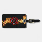 Feuerwehrmann-Geschenk-personalisiertes Gepäckanhänger (Vorderseite horizontal)