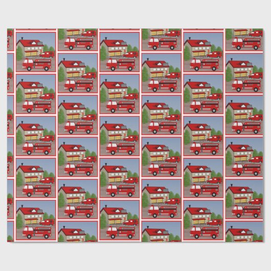 Feuerwehrmann Geschenkpapier (Flach)