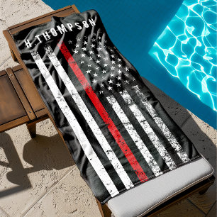 Feuerwehrmann gestaltete amerikanische Flagge indi Strandtuch