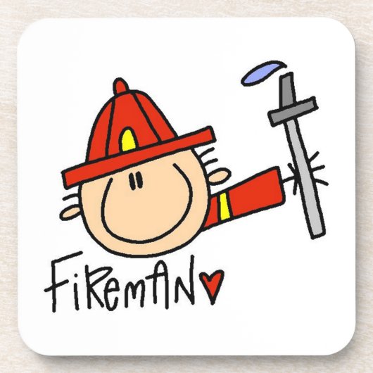 Feuerwehrmann Getränkeuntersetzer (Vorderseite)