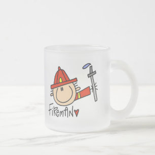 Feuerwehrmann-Glas-Tasse Mattglastasse