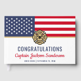 Feuerwehrmann - Glückwunsch der amerikanischen Fla Gästebuch