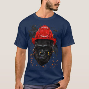 Feuerwehrmann Gorilla Ape Feuerwehr Fireman Mo T-Shirt