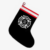 Feuerwehrmann Großer Weihnachtsstrumpf (Vorderansicht (hängend))