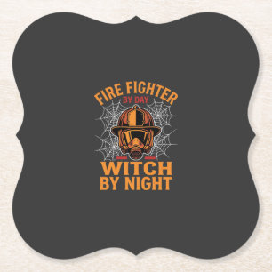Feuerwehrmann Halloween Hexen Nacht Design Untersetzer