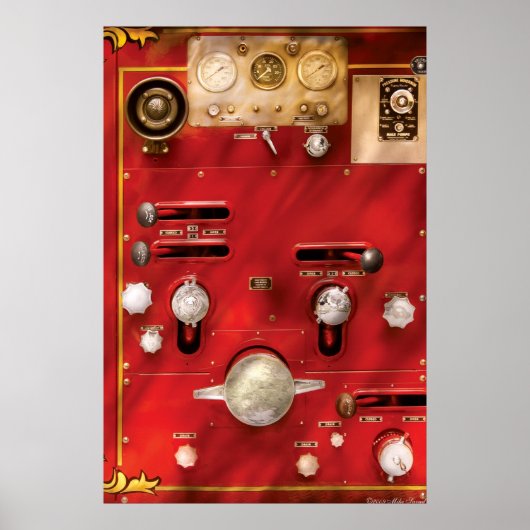 Feuerwehrmann - Hebel und Ventile Poster (Vorne)