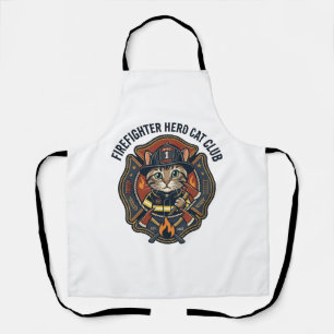 Feuerwehrmann Held Katze Grafik T-Shirt Kunst - Fe Schürze