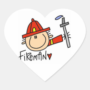Feuerwehrmann Herz-Aufkleber