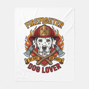 Feuerwehrmann Hunde Liebhaber Dalmatiner Feuerhelm Fleecedecke