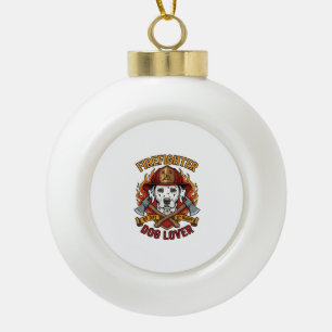 Feuerwehrmann Hunde Liebhaber Dalmatiner Feuerhelm Keramik Kugel-Ornament