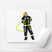 Feuerwehrmann im blauer Einsatzkleidung Mousepad (Mit Mouse)