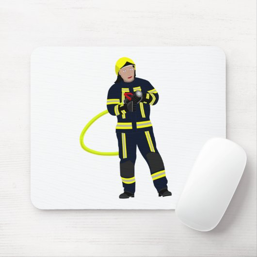 Feuerwehrmann im blauer Einsatzkleidung Mousepad (Mit Mouse)