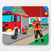 Feuerwehrmann im Feuerwehreinsatz Beim Mou Mousepad (Vorne)