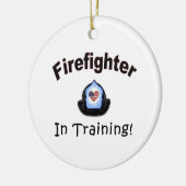 Feuerwehrmann im Training Keramikornament (Links)