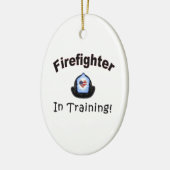 Feuerwehrmann im Training Keramikornament (Links)