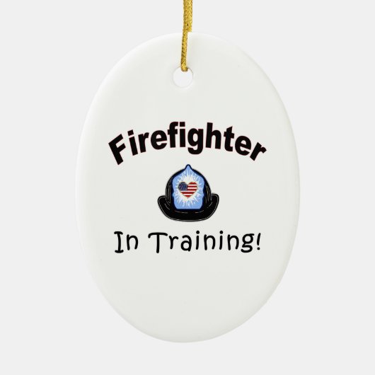 Feuerwehrmann im Training Keramikornament (Vorne)