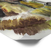 Feuerwehrmann in Aquarell Poster (Ecke)