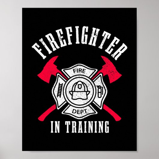 Feuerwehrmann in der Ausbildung der Brandschutzabt Poster (Vorne)