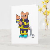 Feuerwehrmann in der Feuerwehr mit Hose Karte (Gelbe Blume)