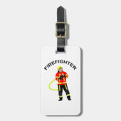 Feuerwehrmann in Einsatzkleidung Gepäckanhänger (Vorderseite vertikal)