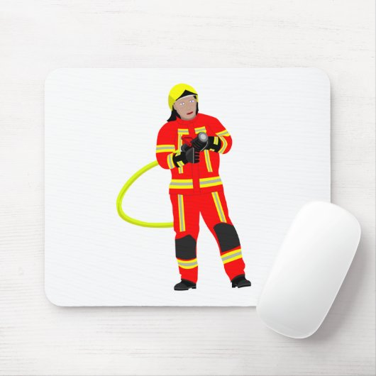 Feuerwehrmann in Einsatzkleidung Mousepad (Mit Mouse)