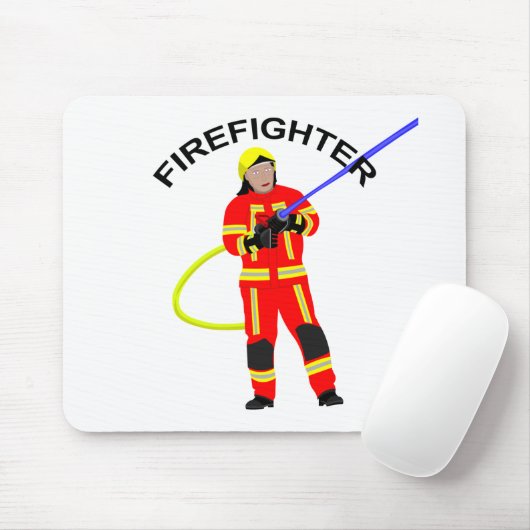 Feuerwehrmann in Einsatzkleidung Mousepad (Mit Mouse)