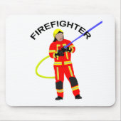 Feuerwehrmann in Einsatzkleidung Mousepad (Vorne)