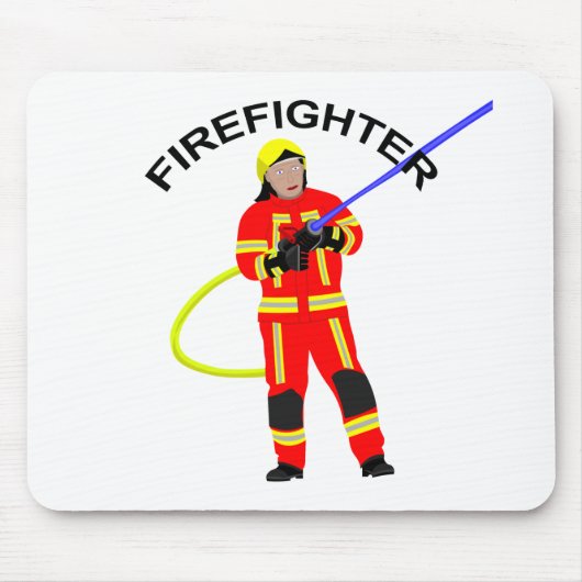 Feuerwehrmann in Einsatzkleidung Mousepad (Vorne)