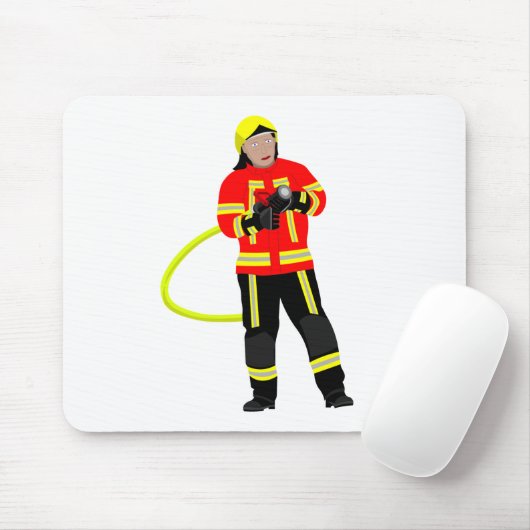 Feuerwehrmann in Einsatzkleidung Mousepad (Mit Mouse)