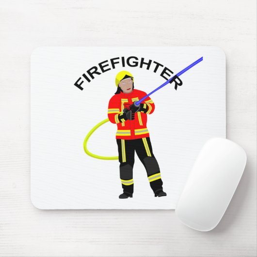 Feuerwehrmann in Einsatzkleidung Mousepad (Mit Mouse)