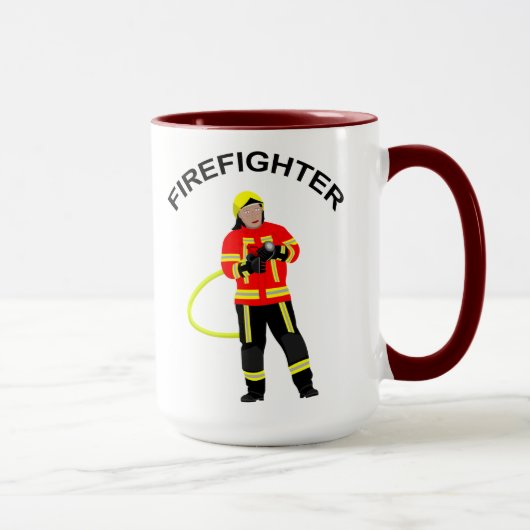 Feuerwehrmann in Einsatzkleidung  Tasse (Rechts)