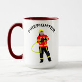 Feuerwehrmann in Einsatzkleidung  Tasse (Links)