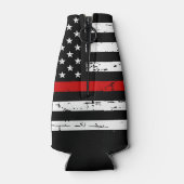 Feuerwehrmann-Individuelle Name Thin Red Line Flaschenkühler (Rückseite)