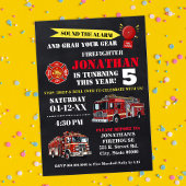 Feuerwehrmann Jeglicher Geburtstag Feuerwehrauto Einladung