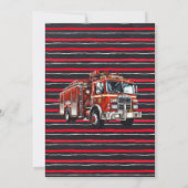 Feuerwehrmann Jeglicher Geburtstag Feuerwehrauto Einladung (Rückseite)