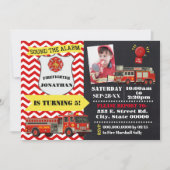 Feuerwehrmann Jeglicher Geburtstag mit Foto Einladung (Vorderseite)