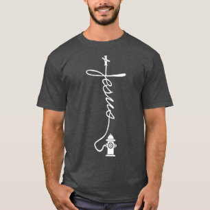 Feuerwehrmann Jesus Christlich Gottes Glaube Feuer T-Shirt